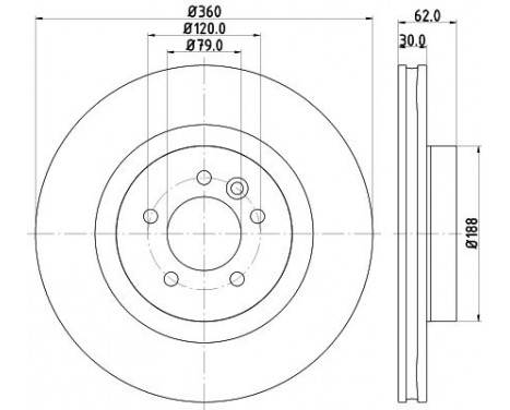 Brake disc 8DD 355 129-501 Hella