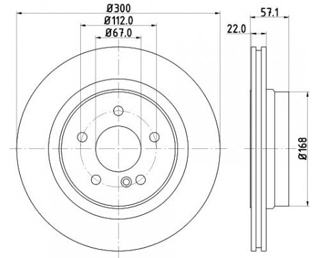 Brake disc 8DD 355 129-531 Hella