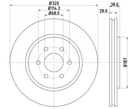 Brake disc 8DD 355 129-541 Hella