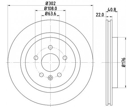 Brake disc 8DD 355 129-551 Hella