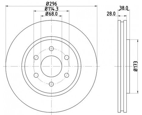 Brake disc 8DD 355 129-561 Hella