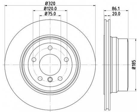 Brake disc 8DD 355 129-571 Hella