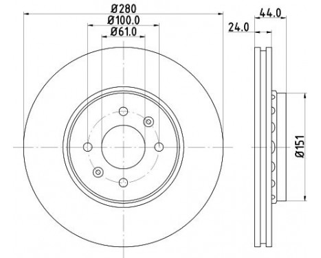 Brake disc 8DD 355 129-611 Hella