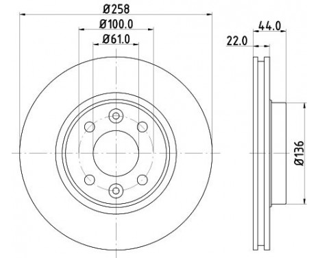 Brake disc 8DD 355 129-621 Hella