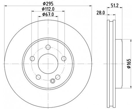 Brake disc 8DD 355 129-661 Hella