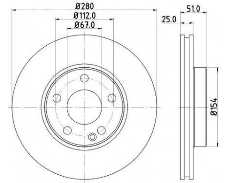 Brake disc 8DD 355 129-671 Hella