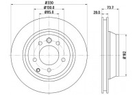 Brake disc 8DD 355 129-761 Hella