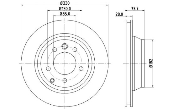 Brake disc 8DD 355 129-761 Hella