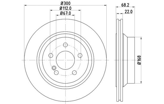 Brake disc 8DD 355 129-791 Hella