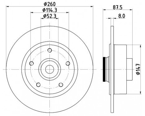 Brake disc 8DD 355 129-871 Hella