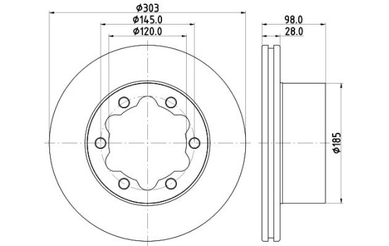 Brake disc 8DD 355 129-991 Hella