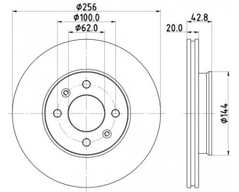 Brake disc 8DD 355 130-001 Hella