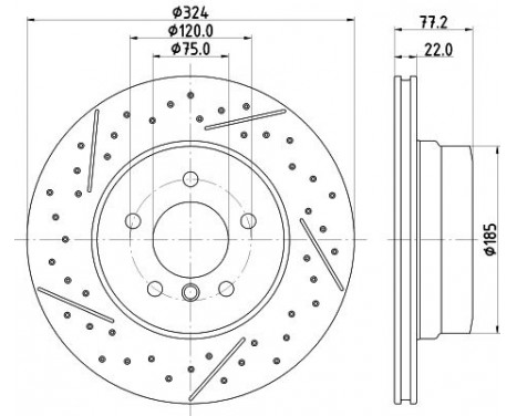 Brake disc 8DD 355 130-011 Hella