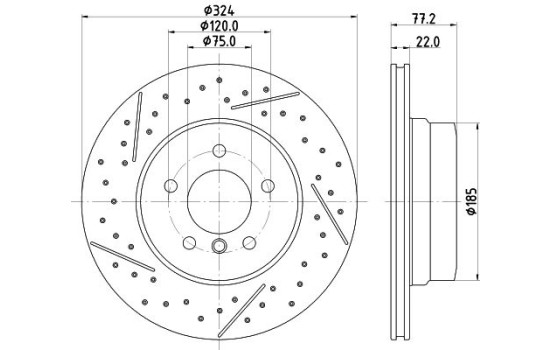 Brake disc 8DD 355 130-011 Hella