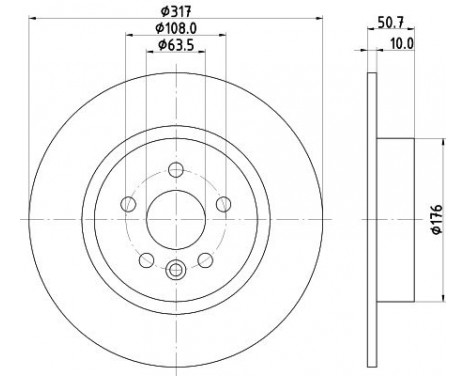 Brake disc 8DD 355 131-851 Hella