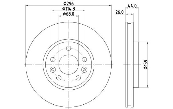 Brake disc 8DD 355 131-871 Hella