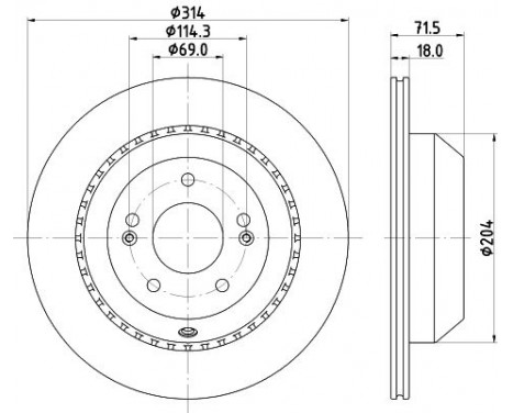 Brake disc 8DD 355 131-881 Hella