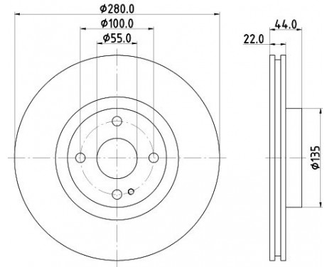 Brake disc 8DD 355 131-921 Hella