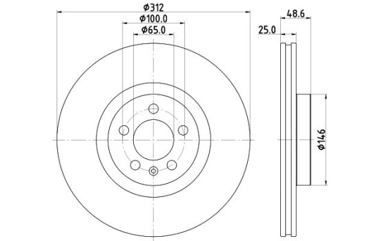 Brake disc 8DD 355 132-011 Hella