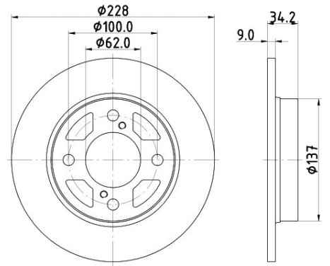 Brake disc 8DD 355 132-041 Hella, Image 4