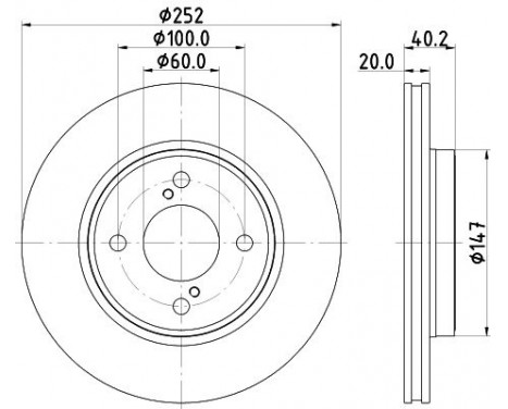 Brake disc 8DD 355 132-051 Hella