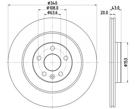 Brake disc 8DD 355 132-071 Hella