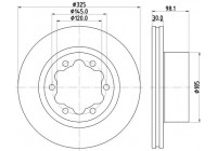 Brake disc 8DD 355 132-201 Hella