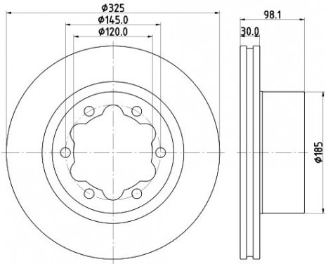 Brake disc 8DD 355 132-201 Hella