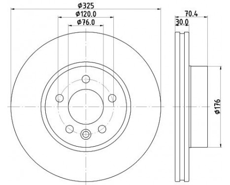 Brake disc 8DD 355 132-211 Hella