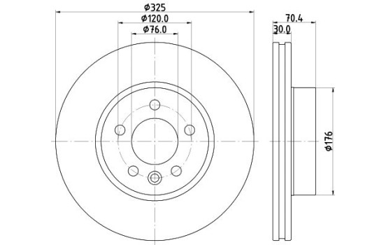 Brake disc 8DD 355 132-211 Hella