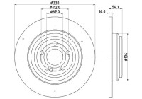 Brake disc 8DD 355 132-311 Hella