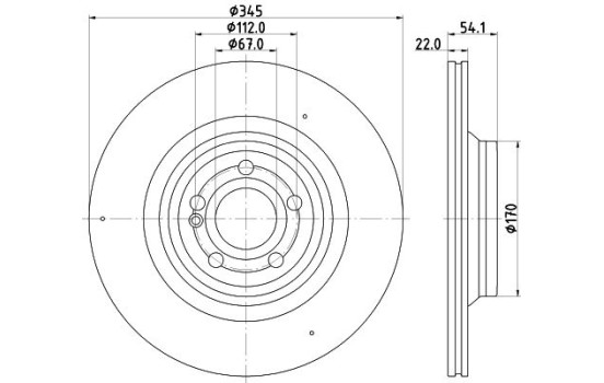 Brake disc 8DD 355 132-321 Hella