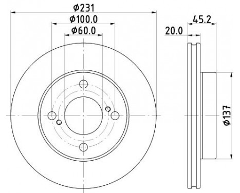 Brake disc 8DD 355 132-381 Hella