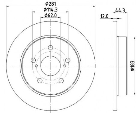 Brake disc 8DD 355 132-401 Hella