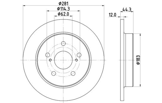 Brake disc 8DD 355 132-401 Hella