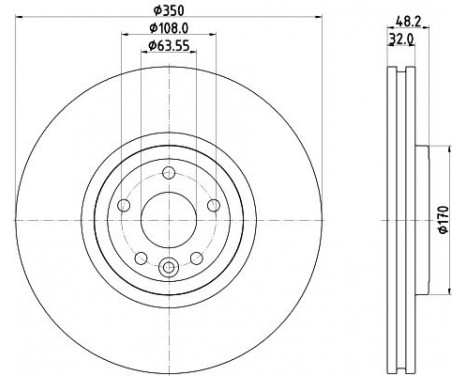 Brake disc 8DD 355 132-471 Hella