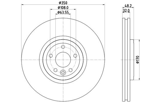 Brake disc 8DD 355 132-481 Hella