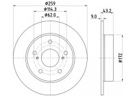 Brake disc 8DD 355 132-491 Hella