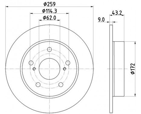 Brake disc 8DD 355 132-491 Hella