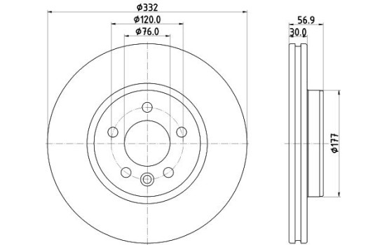 Brake disc 8DD 355 132-561 Hella