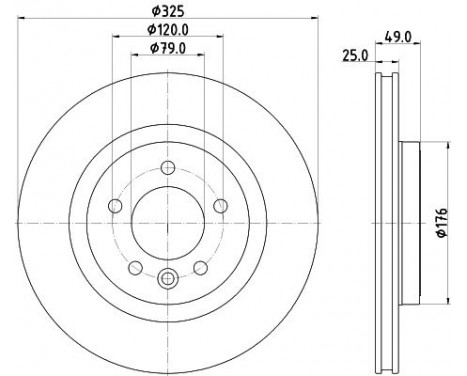 Brake disc 8DD 355 132-571 Hella