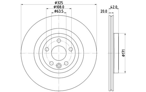 Brake disc 8DD 355 132-601 Hella