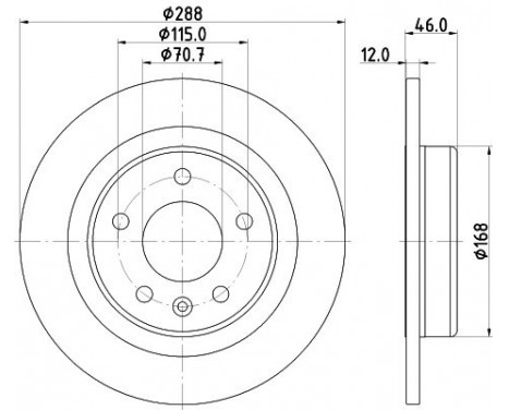 Brake disc 8DD 355 132-631 Hella