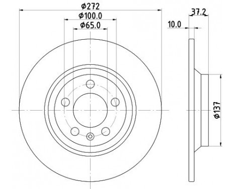 Brake disc 8DD 355 132-701 Hella