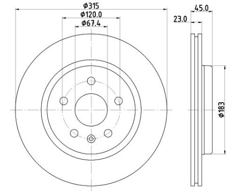 Brake disc 8DD 355 132-751 Hella