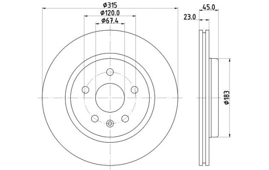 Brake disc 8DD 355 132-751 Hella
