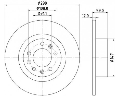 Brake disc 8DD 355 132-841 Hella