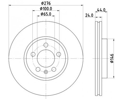 Brake disc 8DD 355 132-891 Hella