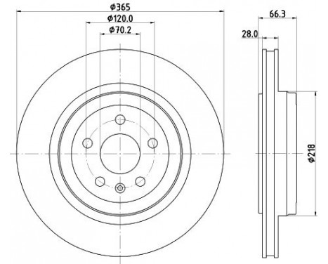 Brake disc 8DD 355 132-901 Hella