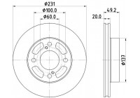 Brake disc 8DD 355 132-941 Hella